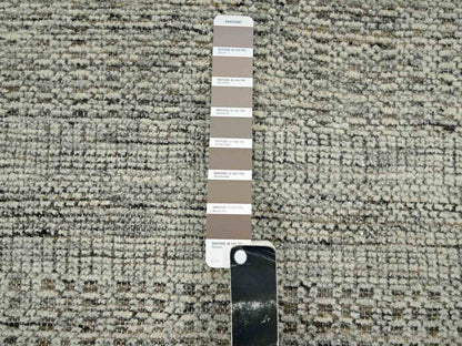 Modern / Contemporary hand-knotted wool runner in Brown, 2'8" x 7'10", SKU O076746 (view 4)