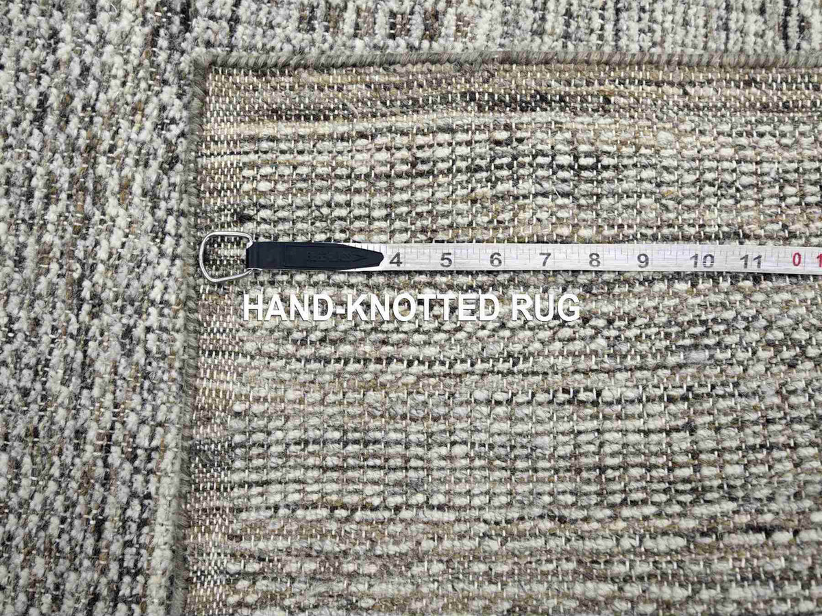Modern / Contemporary hand-knotted wool runner in Brown, 2'8" x 7'10", SKU O076746 (view 6)