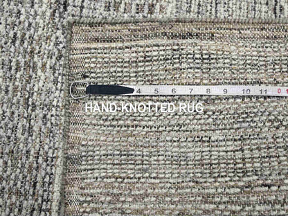Modern / Contemporary hand-knotted wool runner in Brown, 2'8" x 7'10", SKU O076746 (view 6)