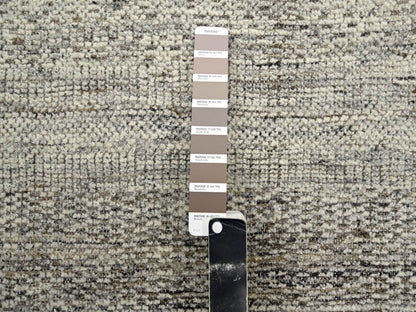 Brown 2'6" x 7'11" Modern and Contemporary Hand knotted Wool Rug - Sku: O076747