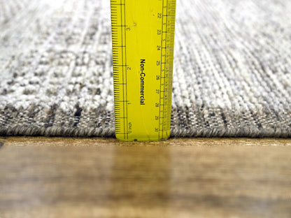 Brown 2'6" x 7'11" Modern and Contemporary Hand knotted Wool Rug - Sku: O076747