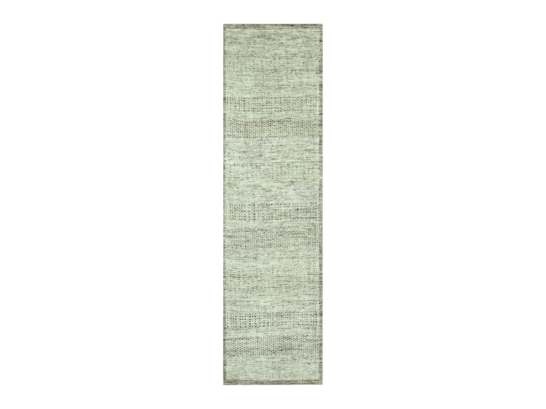 Brown 2'7" x 7'11" Modern and Contemporary Hand knotted Wool Rug - Sku: O076749