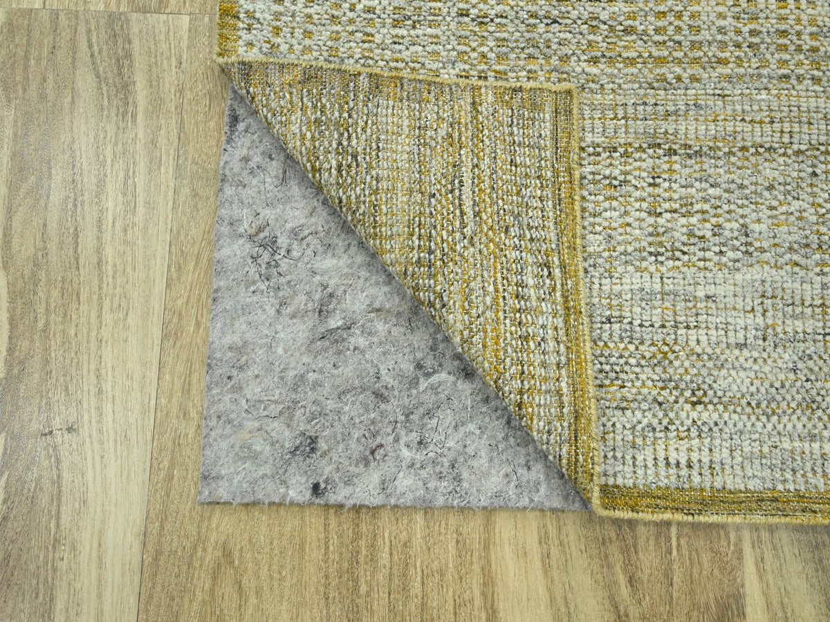 Modern / Contemporary hand-knotted wool runner in Yellow, 2'6" x 11'11" — SKU O076752 (view 3)
