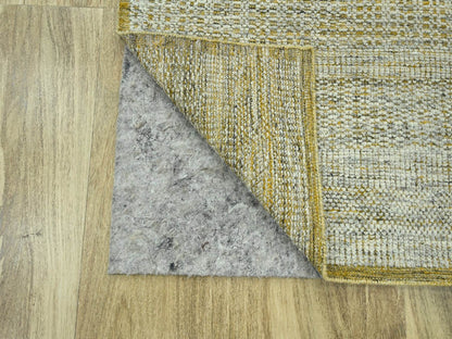 Modern / Contemporary hand-knotted wool runner in Yellow, 2'6" x 11'11" — SKU O076752 (view 3)