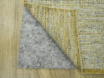 Modern / Contemporary hand-knotted wool runner in Yellow, 2'6" x 9'11" — SKU O076753 (view 3)