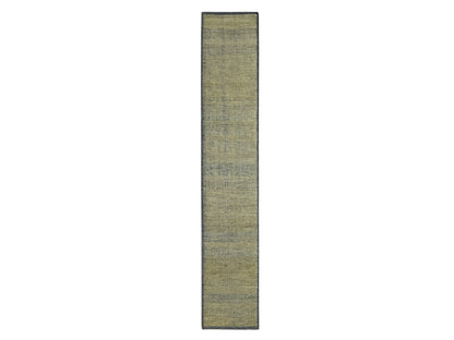 Brown 2'6" x 11'10" Modern and Contemporary Hand knotted Wool Rug - Sku: O076755