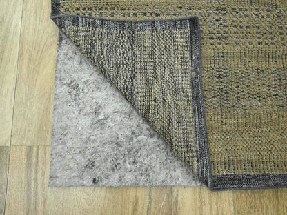 Brown 2'6" x 11'10" Modern and Contemporary Hand knotted Wool Rug - Sku: O076755