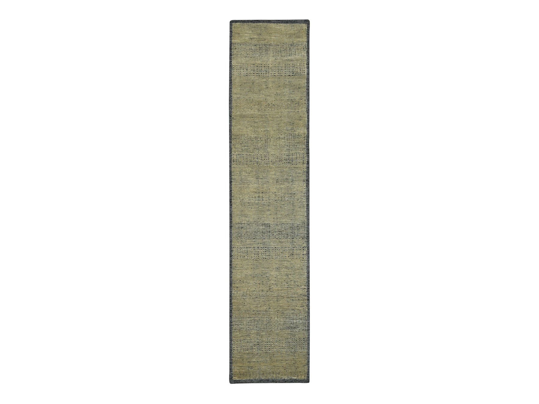 Brown 2'6" x 9'11" Modern and Contemporary Hand knotted Wool Rug - Sku: O076756