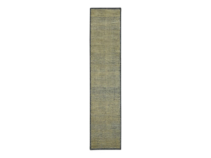 Brown 2'6" x 9'11" Modern and Contemporary Hand knotted Wool Rug - Sku: O076756