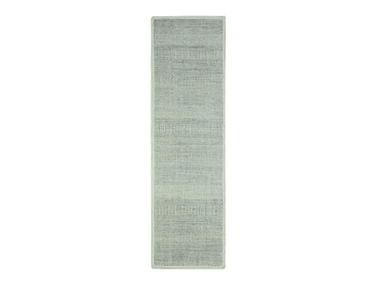 Modern / Contemporary hand-knotted wool runner in Gray, 2'6" x 8'1" — SKU O076757
