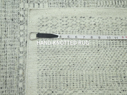 Modern / Contemporary hand-knotted wool runner in Gray, 2'6" x 8'1" — SKU O076757 (view 6)