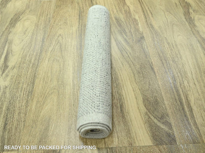 Modern / Contemporary hand-knotted wool runner in Gray, 2'6" x 8'1" — SKU O076757 (view 7)