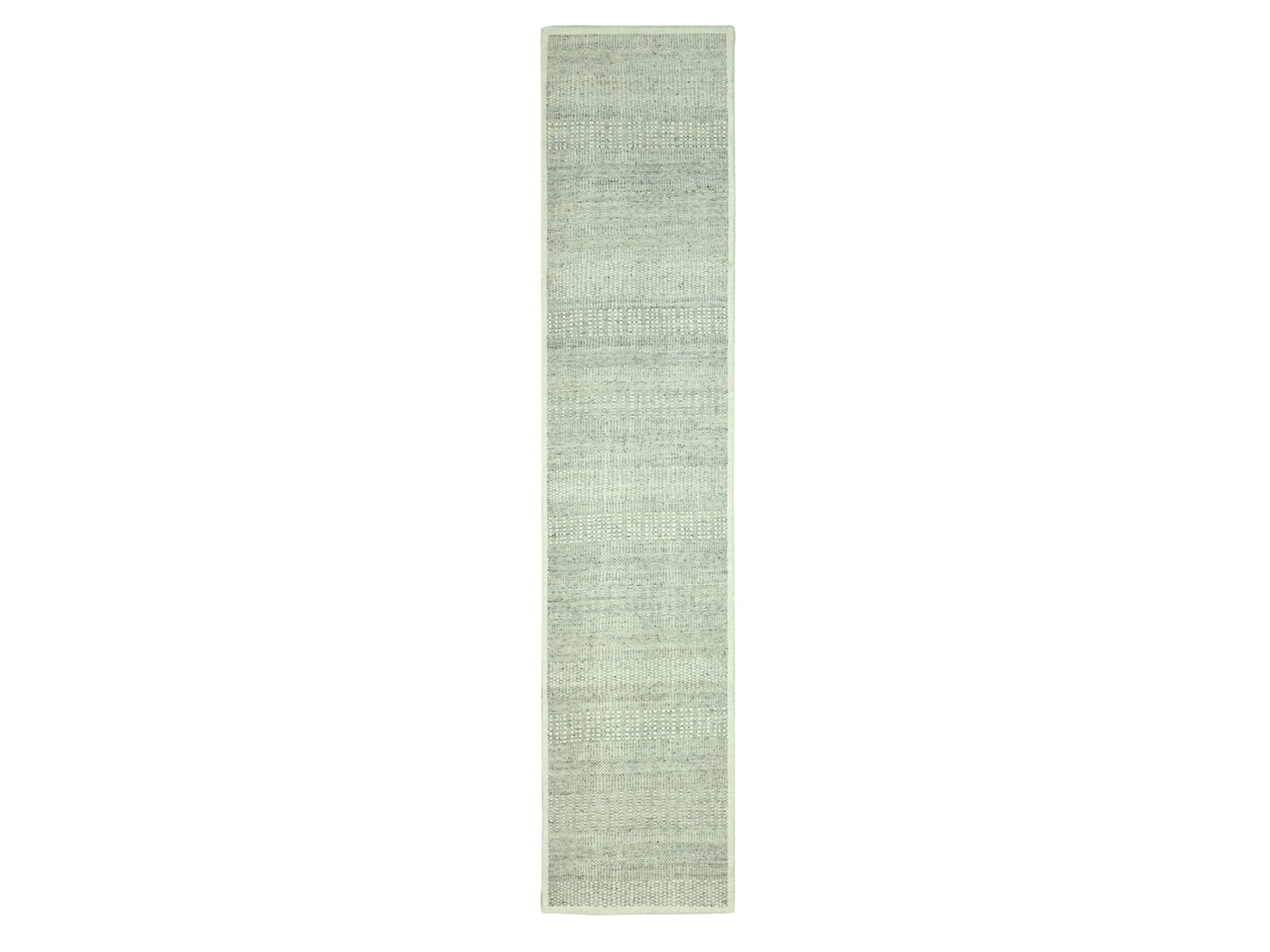 Modern / Contemporary hand-knotted wool runner in Gray, 2'7" x 10'3" — SKU O076758