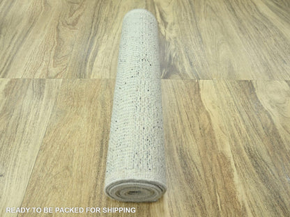 Modern / Contemporary hand-knotted wool runner in Gray, 2'7" x 10'3" — SKU O076758 (view 7)