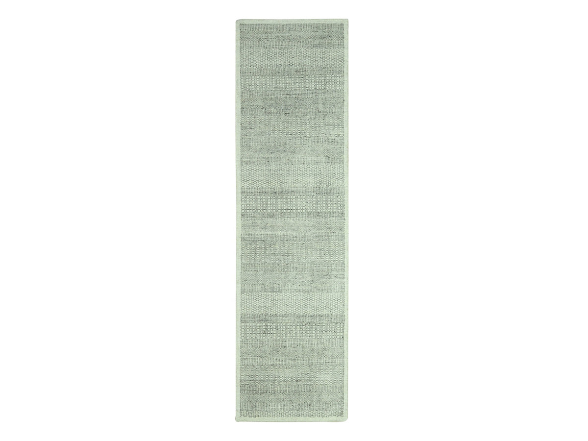 Modern / Contemporary hand-knotted wool runner in Gray, 2'7" x 8'1" — SKU O076759