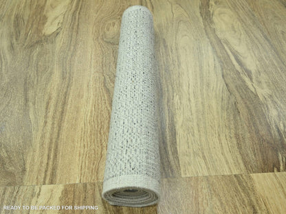 Modern / Contemporary hand-knotted wool runner in Gray, 2'7" x 8'1" — SKU O076759 (view 7)
