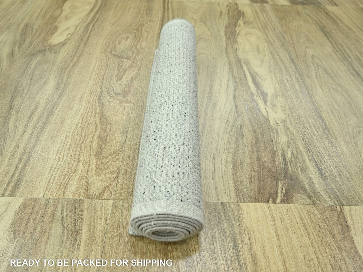 Modern / Contemporary hand-knotted wool runner in Gray, 2'7" x 8'1" — SKU O076760 (view 7)