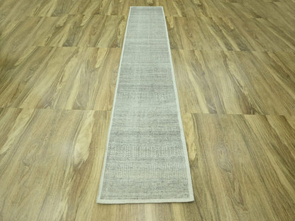 Modern / Contemporary hand-knotted wool runner in Gray, 2'7" x 12'1" — SKU O076761 (view 2)
