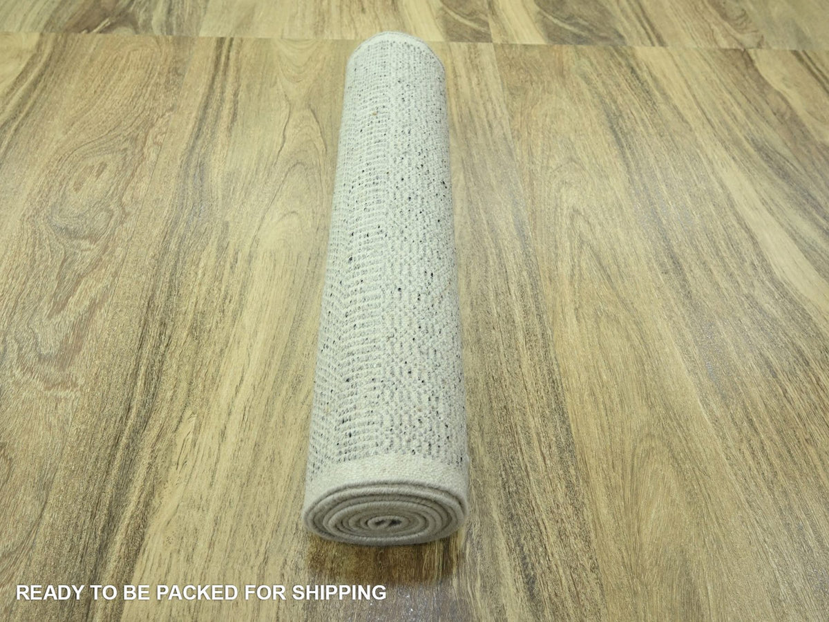 Modern / Contemporary hand-knotted wool runner in Gray, 2'7" x 12'1" — SKU O076761 (view 7)