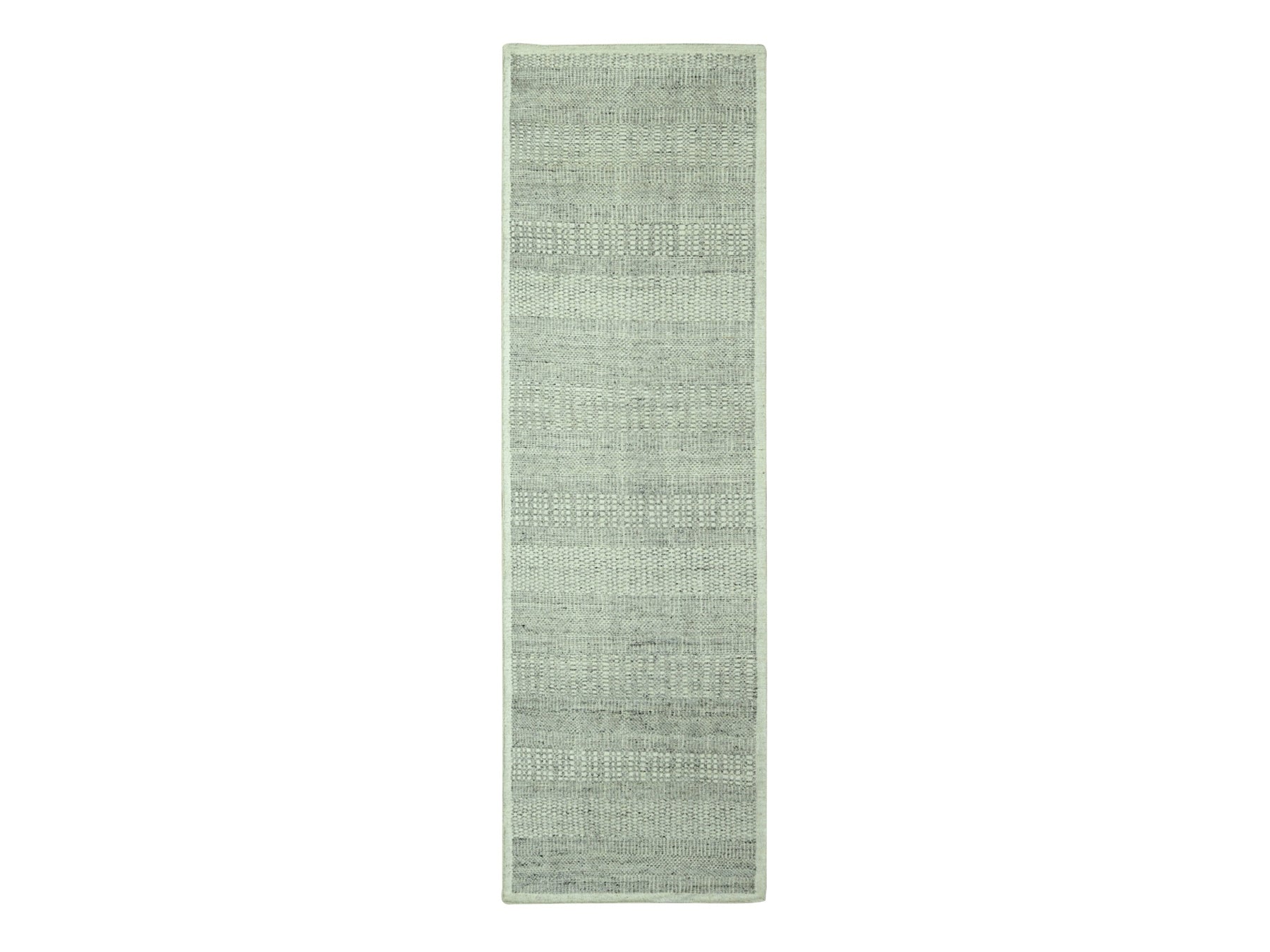 Modern / Contemporary hand-knotted wool runner in Gray, 2'8" x 6'3" — SKU O076763