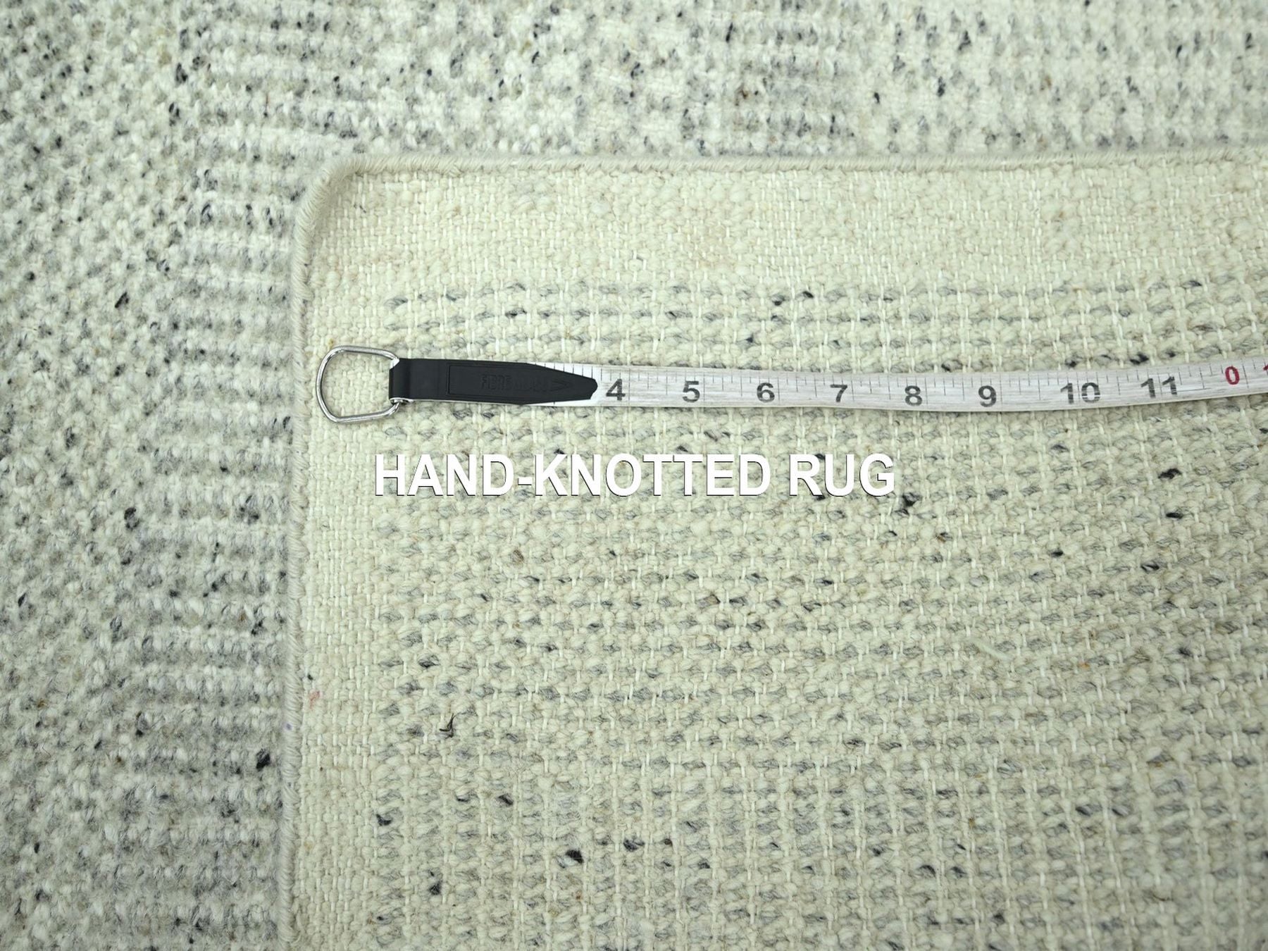 Modern / Contemporary hand-knotted wool runner in Gray, 2'8" x 6'3" — SKU O076763 (view 6)