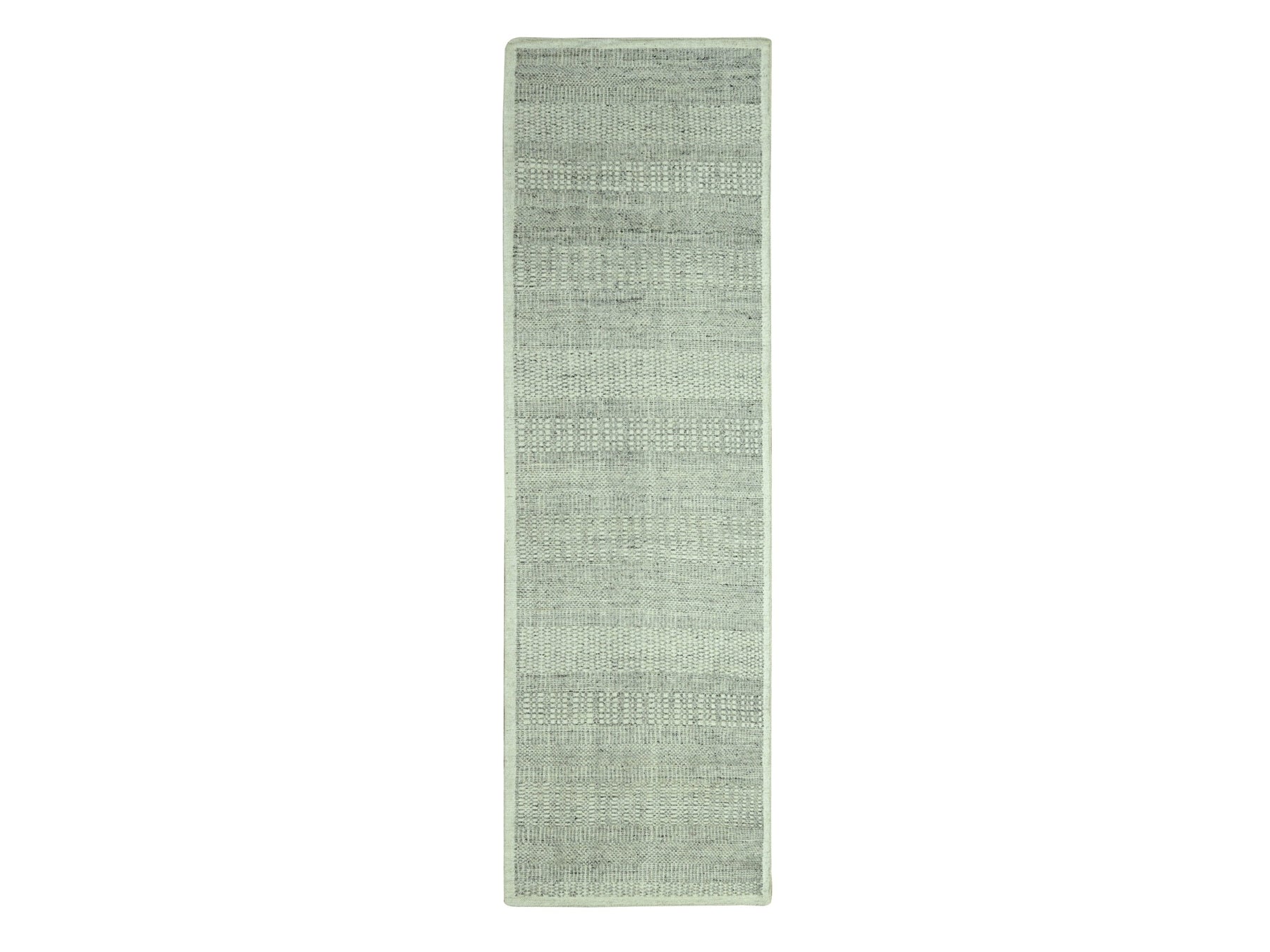 Modern / Contemporary hand-knotted wool runner in Gray, 2'7" x 6'4" — SKU O076764