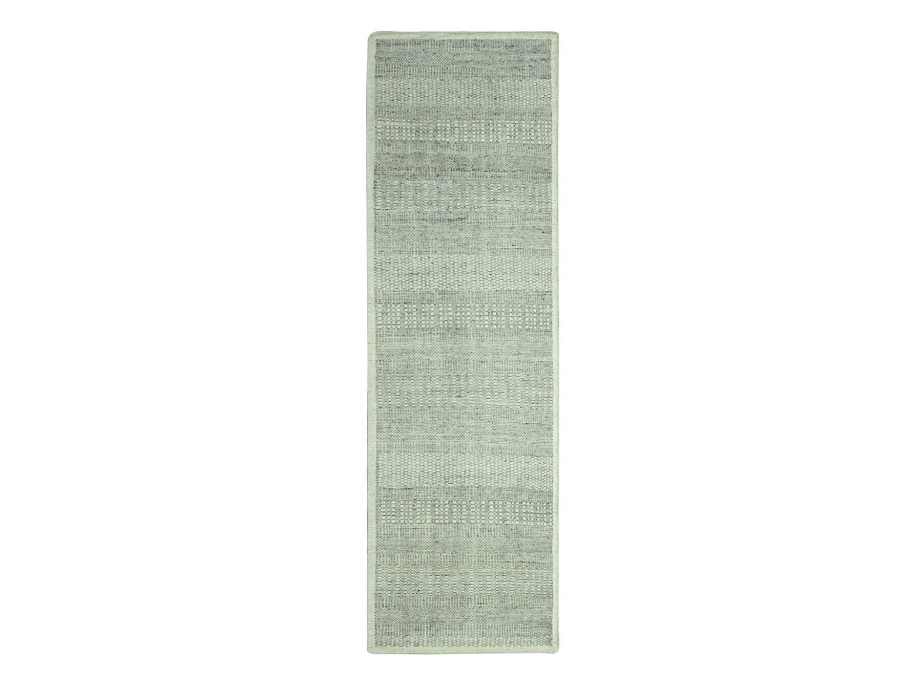 Modern / Contemporary hand-knotted wool runner in Gray, 2'7" x 6'3" — SKU O076765
