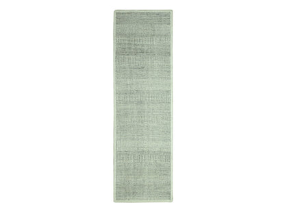 Modern / Contemporary hand-knotted wool runner in Gray, 2'7" x 6'3" — SKU O076765