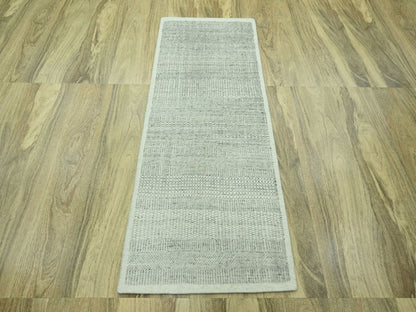 Modern / Contemporary hand-knotted wool runner in Gray, 2'7" x 6'3" — SKU O076765 (view 2)