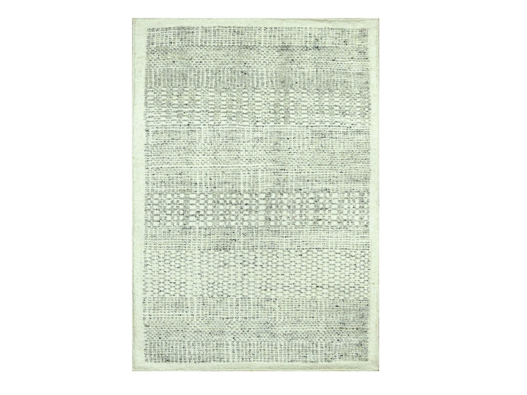 Grey 2'0" x 3'0" Modern and Contemporary Hand knotted Wool Rug - Sku: O076778