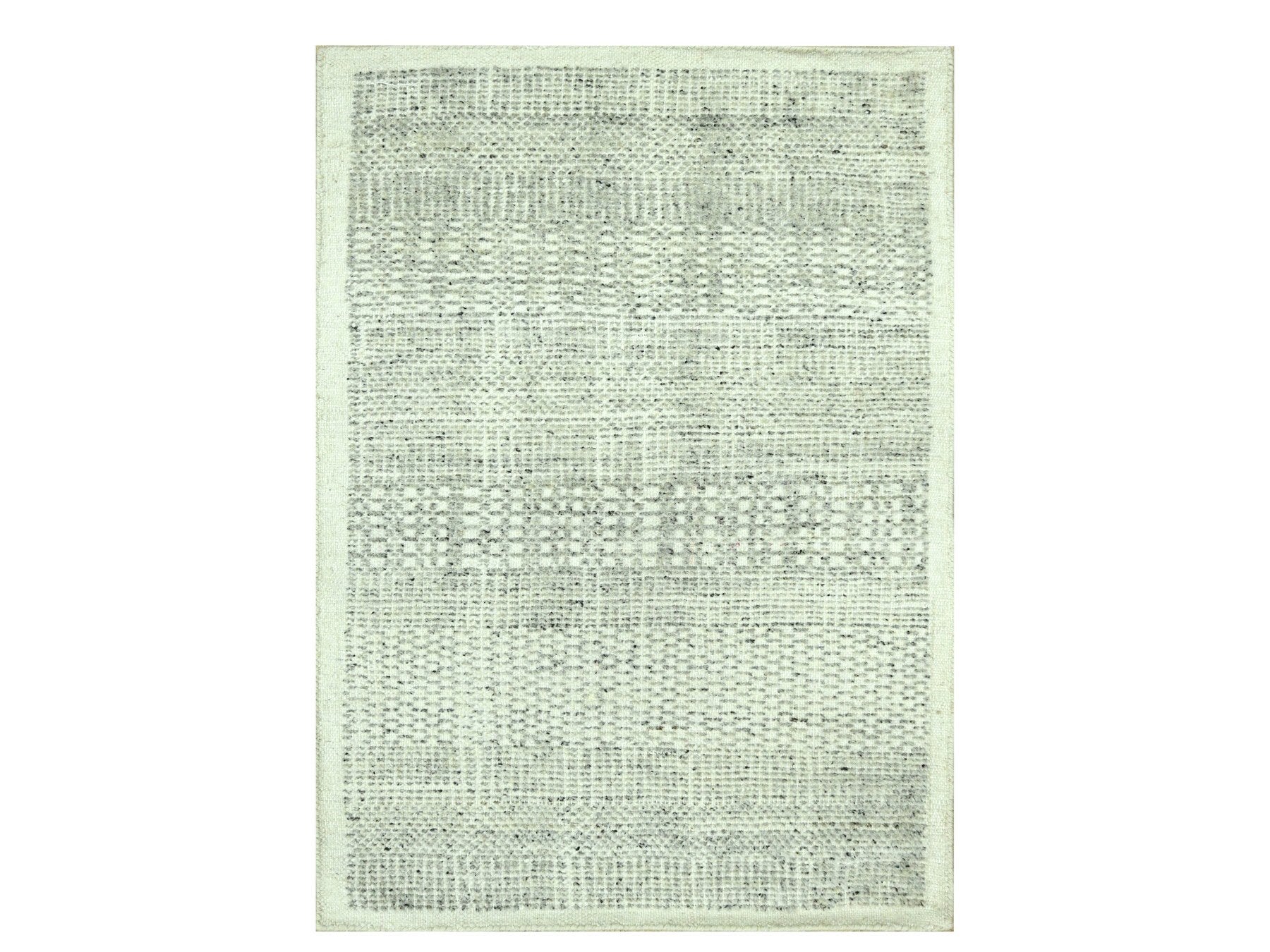Grey 2'0" x 3'0" Modern and Contemporary Hand knotted Wool Rug - Sku: O076779