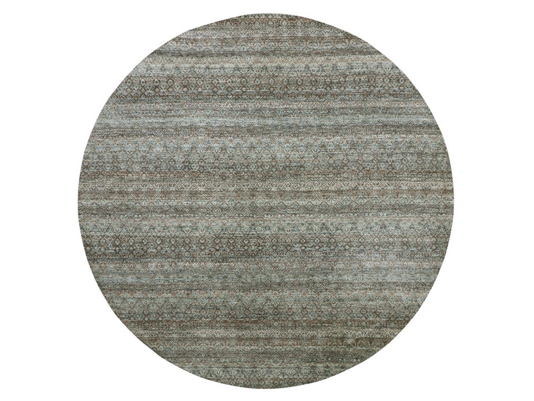 Grey 10'0" x 10'0" Modern and Contemporary Hand knotted Wool Rug - Sku: O076788