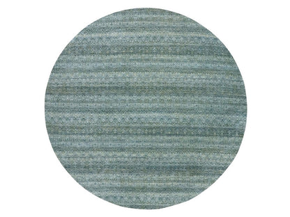 Blue 10'0" x 10'0" Modern and Contemporary Hand knotted Wool Rug - Sku: O076789