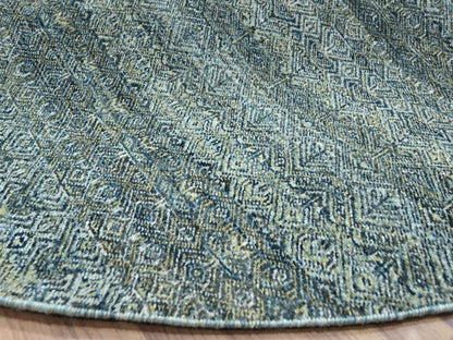 Blue 10'0" x 10'0" Modern and Contemporary Hand knotted Wool Rug - Sku: O076789