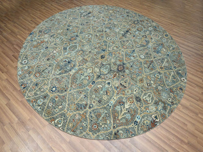 Green 9'10" x 9'10" Oushak And Peshawar Hand knotted Wool Rug - Sku: O076791