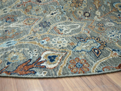 Green 9'10" x 9'10" Oushak And Peshawar Hand knotted Wool Rug - Sku: O076791