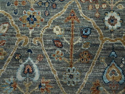 Green 9'10" x 9'10" Oushak And Peshawar Hand knotted Wool Rug - Sku: O076791