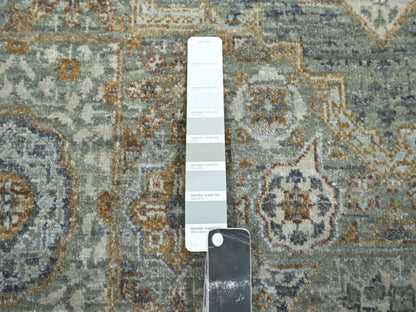 Green 6'1" x 9'1" Mamluk Hand knotted Wool Rug - Sku: O076803