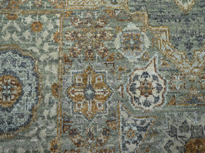 Green 6'1" x 9'1" Mamluk Hand knotted Wool Rug - Sku: O076803