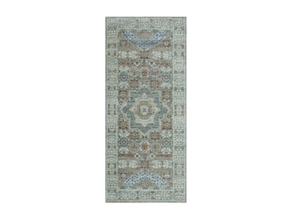 Green 2'7" x 6'3" Mamluk Hand knotted Wool Rug - Sku: O076809