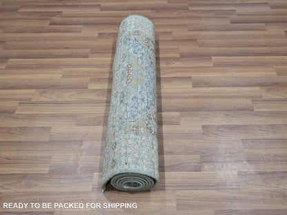 Green 2'7" x 6'3" Mamluk Hand knotted Wool Rug - Sku: O076809