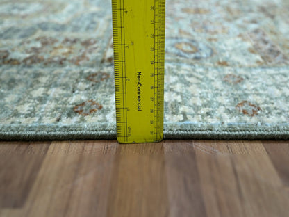 Green 2'7" x 6'3" Mamluk Hand knotted Wool Rug - Sku: O076809