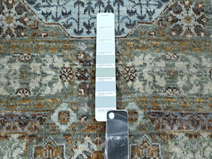 Green 2'8" x 10'4" Mamluk Hand knotted Wool Rug - Sku: O076813
