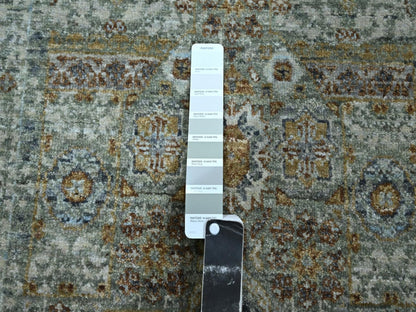 Green 2'7" x 12'1" Mamluk Hand knotted Wool Rug - Sku: O076814