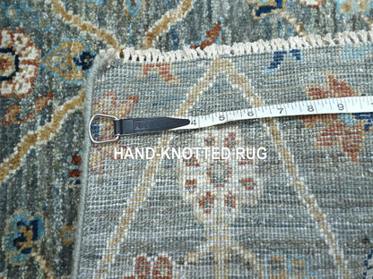 Green 2'0" x 2'11" Oushak And Peshawar Hand knotted Wool Rug - Sku: O076826