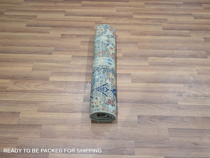 Green 2'0" x 2'11" Oushak And Peshawar Hand knotted Wool Rug - Sku: O076826