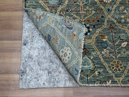 Green 2'8" x 6'0" Oushak And Peshawar Hand knotted Wool Rug - Sku: O076828
