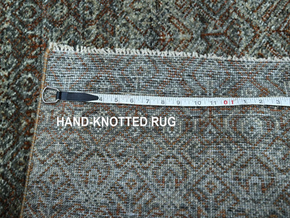 Blue 5'1" x 7'1" Modern and Contemporary Hand knotted Wool Rug - Sku: O076837