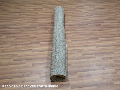 Blue 5'1" x 7'1" Modern and Contemporary Hand knotted Wool Rug - Sku: O076837