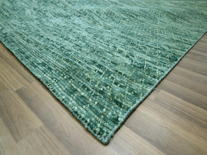 Green 10'4" x 14'2" Modern and Contemporary Hand knotted Wool Rug - Sku: O076842